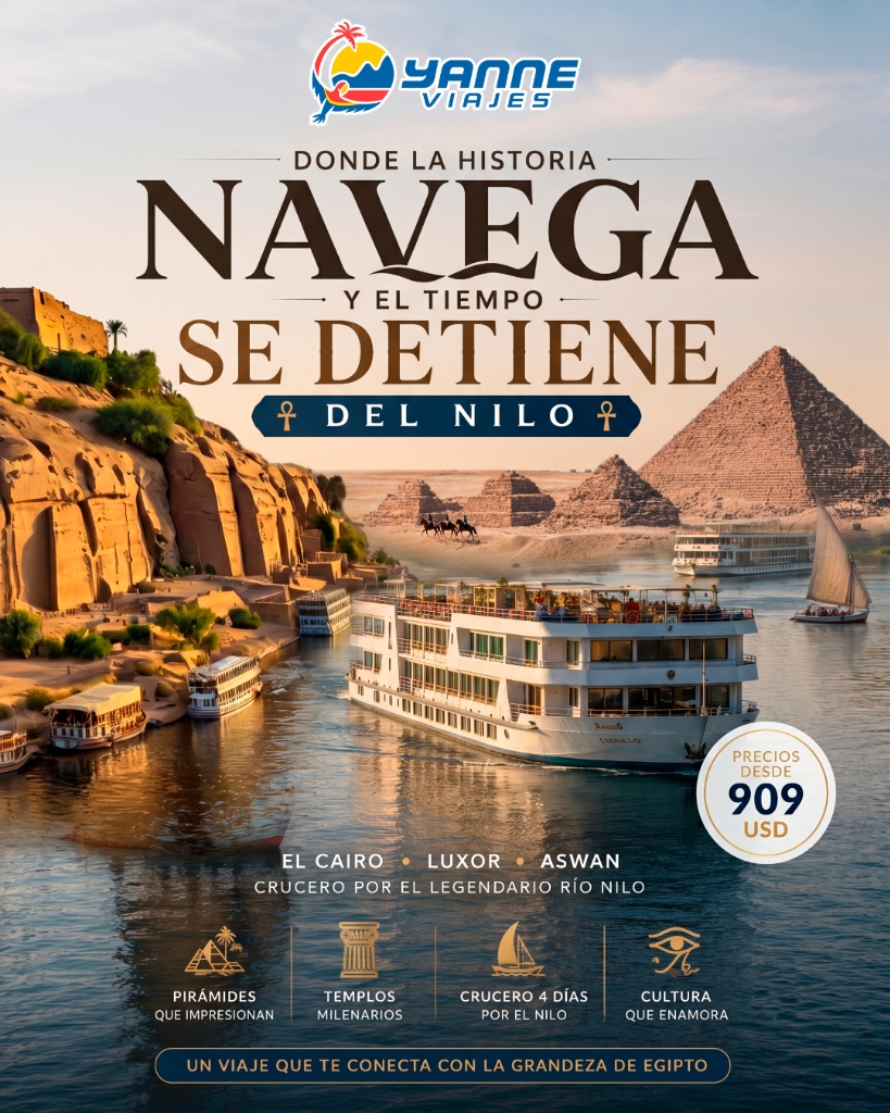 Flyer de la promoción Crucero del Nilo — Yanne Viajes